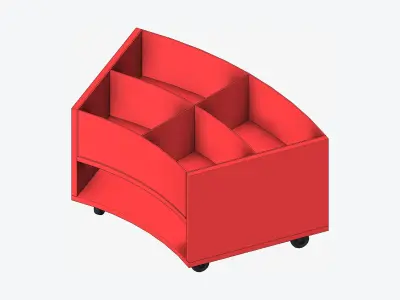 Book Box - Library - Integral - Curve Low-poly 3D model
