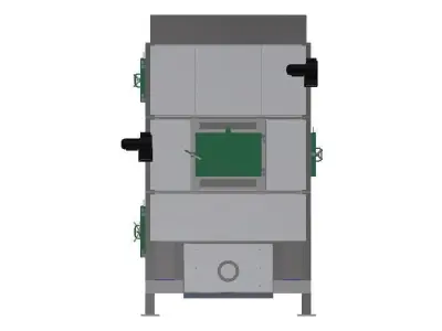 Burner industrial building with ventilation system 3D model