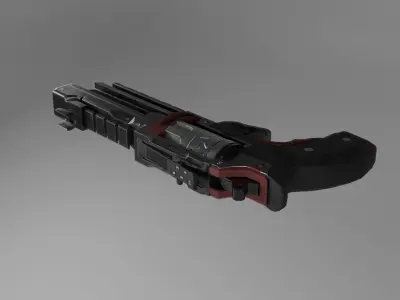 Gun revolver  Low-poly 3D model
