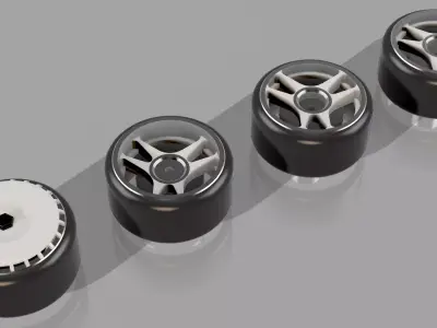 ROTIFORM 4 pack wheels in HW scale 3D print model