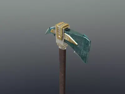 Axe - Adamantite Low-poly 3D model