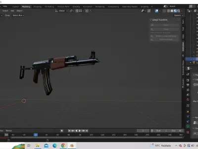 AK-47 ak rifle 3D model
