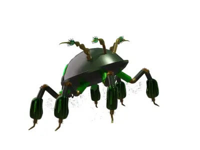 Futuristic cyborg Spider 3D Model Arachnid Design for games  Low-poly 3D model