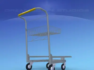 Wire Shopping Cart 3D model