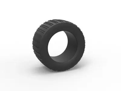 Dune buggy rear tire 19 Scale 1 to 25 3D print model