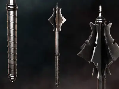 German Mace Low-poly 3D model