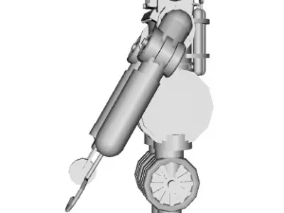 TRITONIA003XD silver robot 3D model