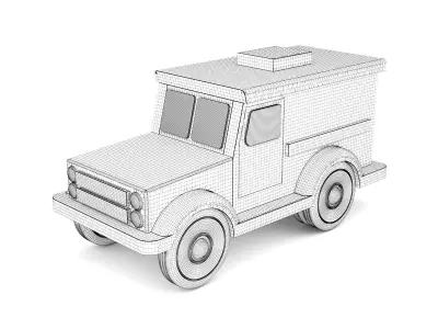 Wooden toy car 24 3D model