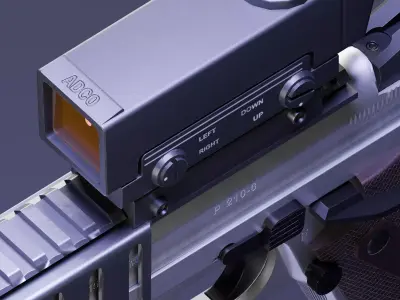 P210-6 NOVAKS Custom Pistol Low-poly 3D model