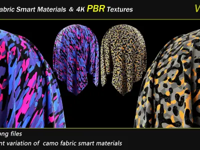 50 camo Fabric Smart Material Bundle and 4K PBR Texture Texture