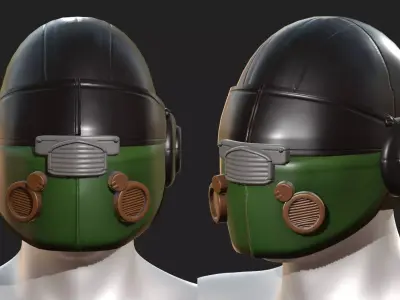 Helmet scifi military combat 3d model  Low-poly 3D model order