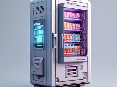 Futuristic Vending Machine 3D Model Low-poly 3D model