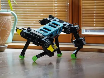 4-Legged Dog Robot with 12 Degrees of Freedom Low-poly 3D model