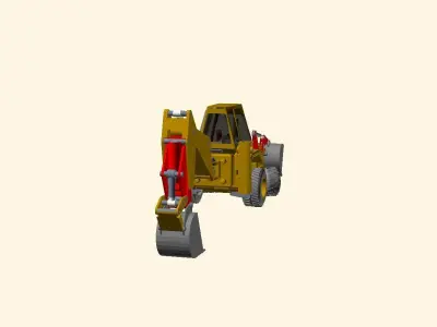 CAT JCB bachoe loader Low-poly 3D model