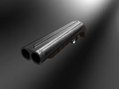 short shotgun Low-poly 3D model