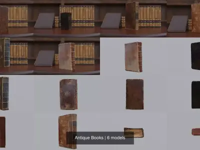 Antique Books 3D Model Pack