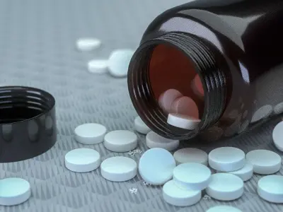Pill and bottle Low-poly 3D model