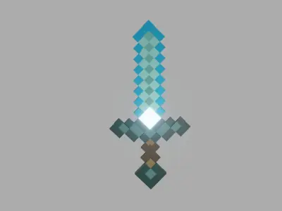 The voxel melee military Low-poly 3D model