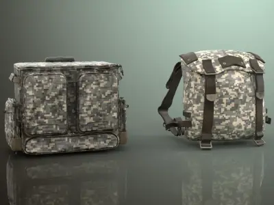 Tactical Military Bag Pack 01 Free 3D model