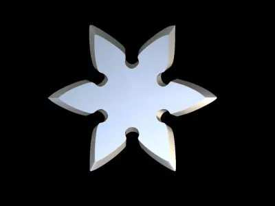 Shuriken silver star 3D print model buy