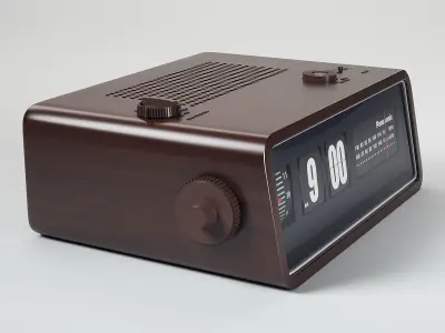 Retro Radio Alarm Flip Clock 3D model