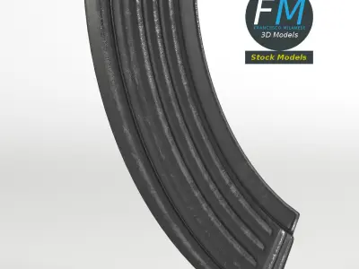Rifle Steel Ammunition Magazine 3D model