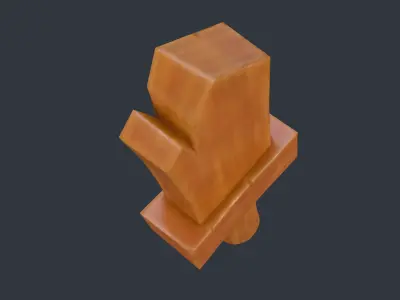 Stylized Wood Sword Low-poly 3D model
