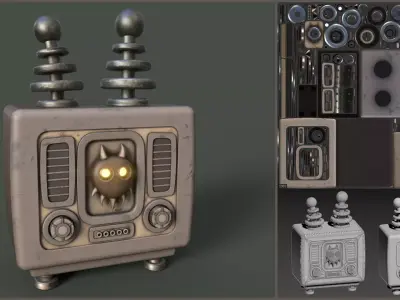 Stylized Limbo Radio Low-poly 3D model