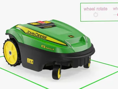 John Deere Tango E5 Robotic Lawn Mower Rigged 3D model