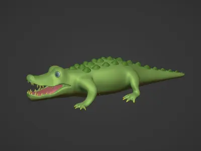 Cartoon Crocodile Low-poly 3D model