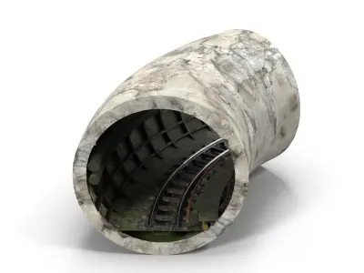 Subway tunnel C Low-poly 3D model