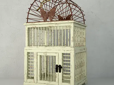 Antiqued Decorative Birdcages 3D model