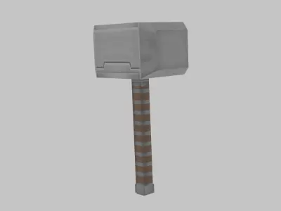 Thor Hammer Low Poly Low-poly 3D model
