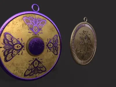  butterfly pendant 3D print model Low-poly 3D model