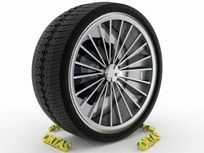 ORTAS CAR WHEEL RIM 87 GAME READY WHEEL RIM TIRE 3D model