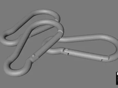 Carabiner Hook Model Prop 3D Low-poly 3D model