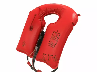 Inflatable Aviation Life Jacket Low Poly Low-poly 3D model