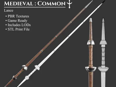 Medieval Collection Weapons Lances 3D Model Pack
