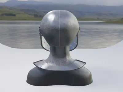 knight helmet armor Low-poly 3D model