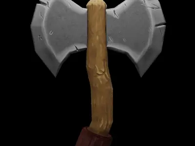 Stylized Low Poly PBR Axe  Game Ready Low-poly 3D model