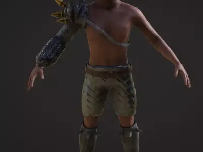 human warrior Low-poly 3D model