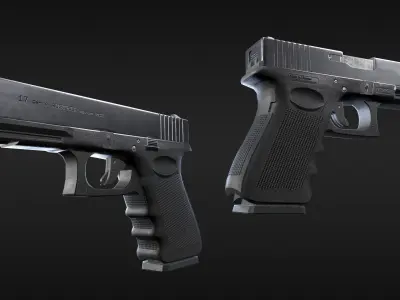 Glock 17 Low-poly 3D model 8