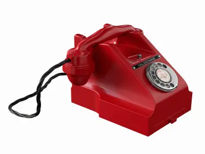 Red Telephone GPO 312L with drawer 3D model