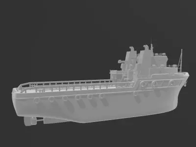 high detailed tug boat 3D print model