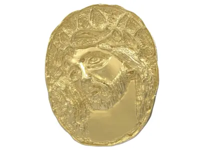 Vintage handmade look Jesus pendant 3D print model