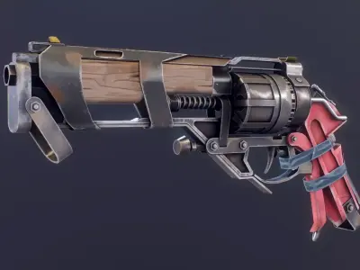 Sheriff Pistol Low-poly 3D model