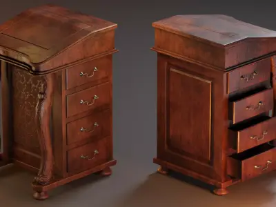 Antique Desk 3D model