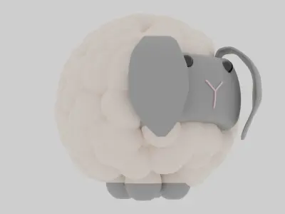 Animated Sheep Low-poly 3D model