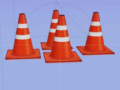 3d model of an orange cone to mark dangerous or prohibited areas 3D model