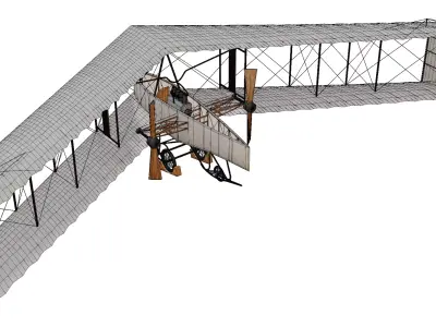 Dunne D5 Biplane Low-poly 3D model